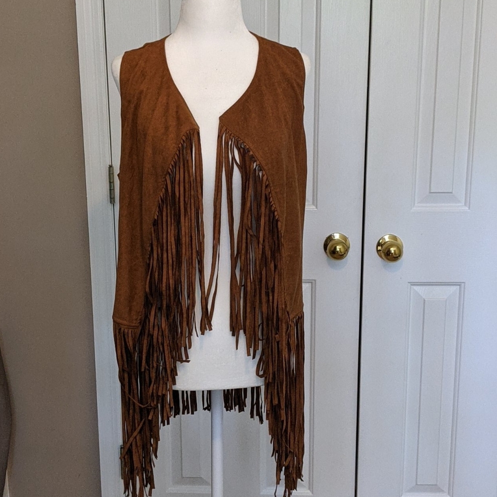 French faux suede vest